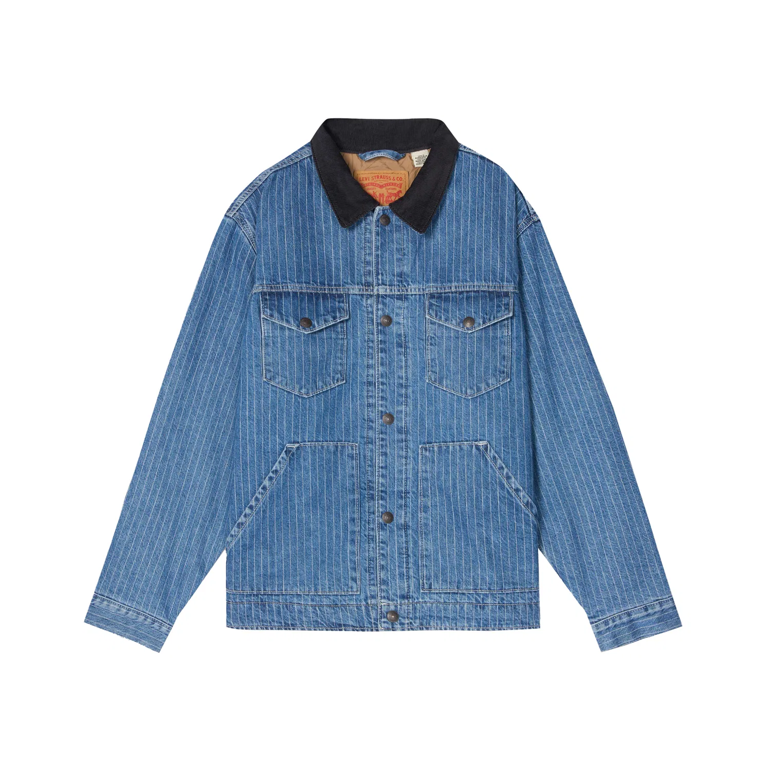 Мужская джинсовая куртка с лацканами, утепленная, прямого кроя Levi's, Medium Blue