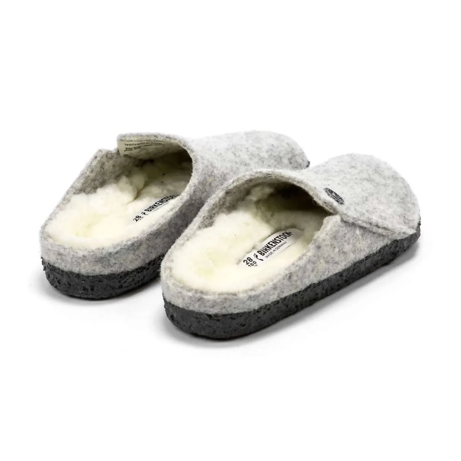 Детские домашние тапочки-клоги на войлочной подошве Zermatt Rivet Kids Comfort Clogs Birkenstock, Light Grey — фото 4