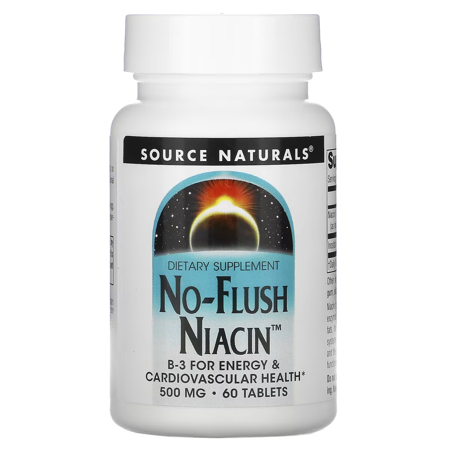 

Source Naturals ниацин не вызывает приливов крови 500 мг, 60 таблеток