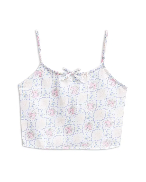 Детский топ с принтом Cassia Satin Top KatieJ NYC, Floral Bouquet