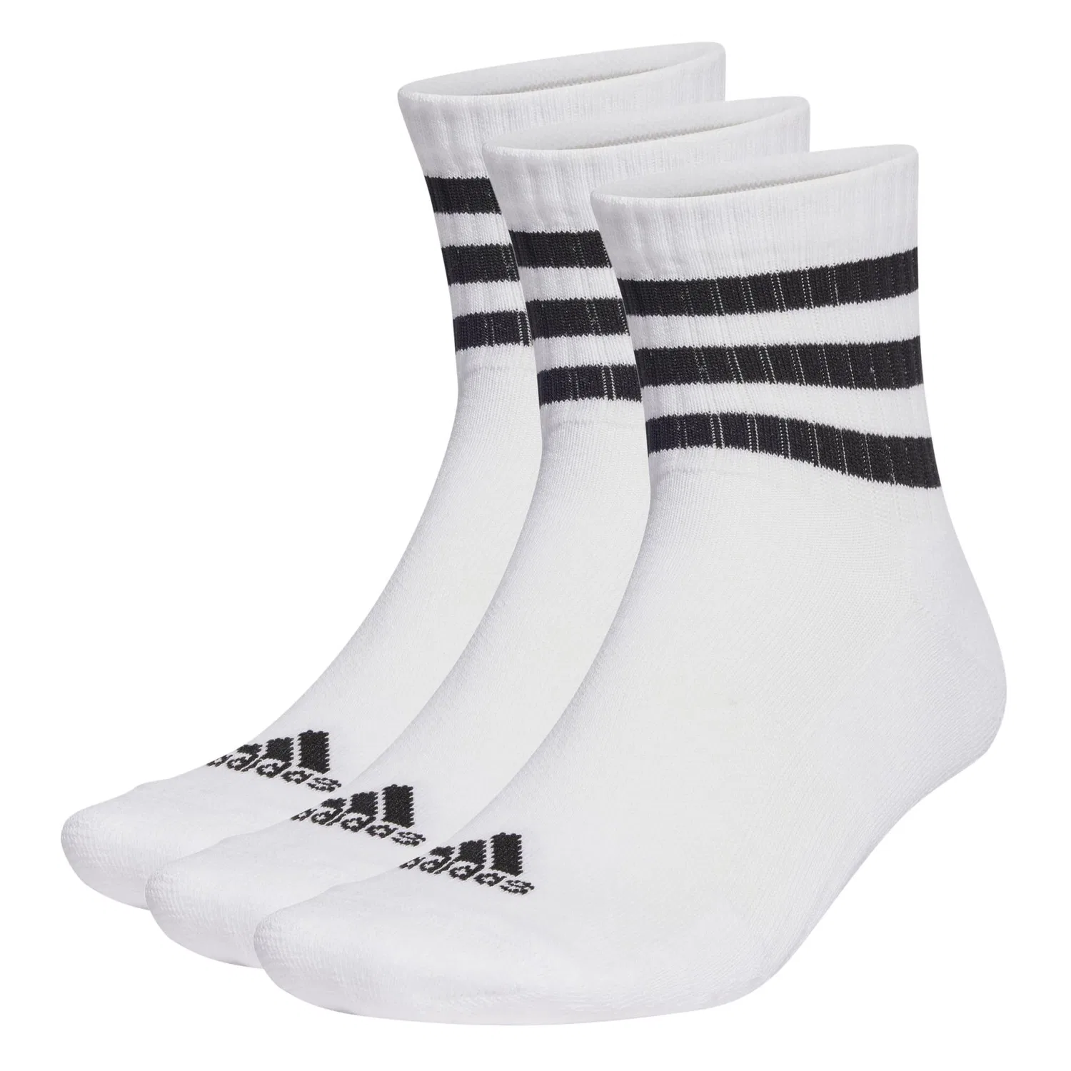 Мужские носки с принтом 3-Stripes Cushioned Sportswear Mid-Cut Socks 3P Adidas, Weiss