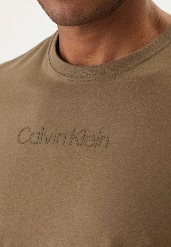 Футболка с принтом Print T-shirt Calvin Klein, Khaki, хаки — фото 4