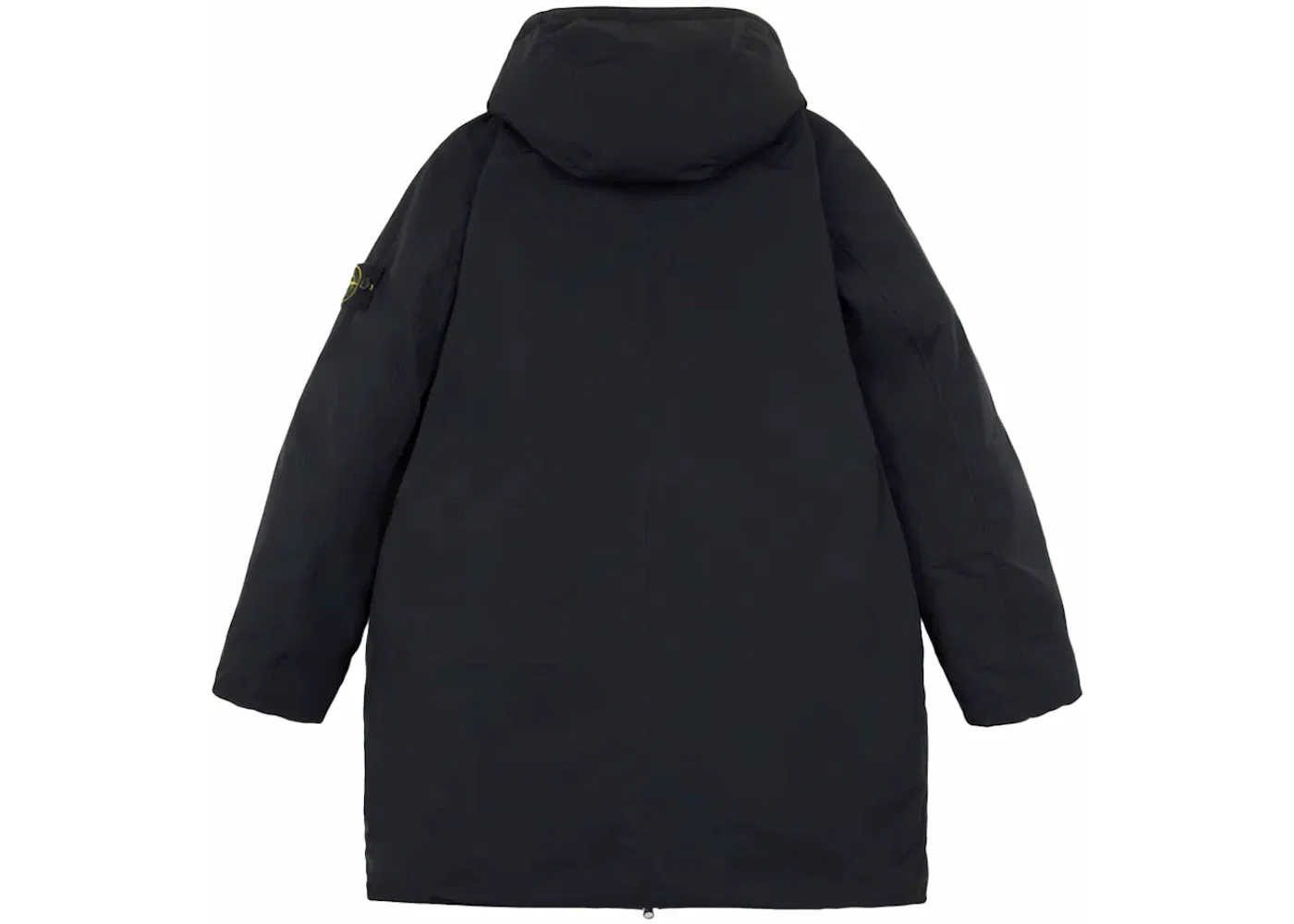 Мужская длинная пуховая куртка-парка из микротвила Stone Island, Black — фото 2