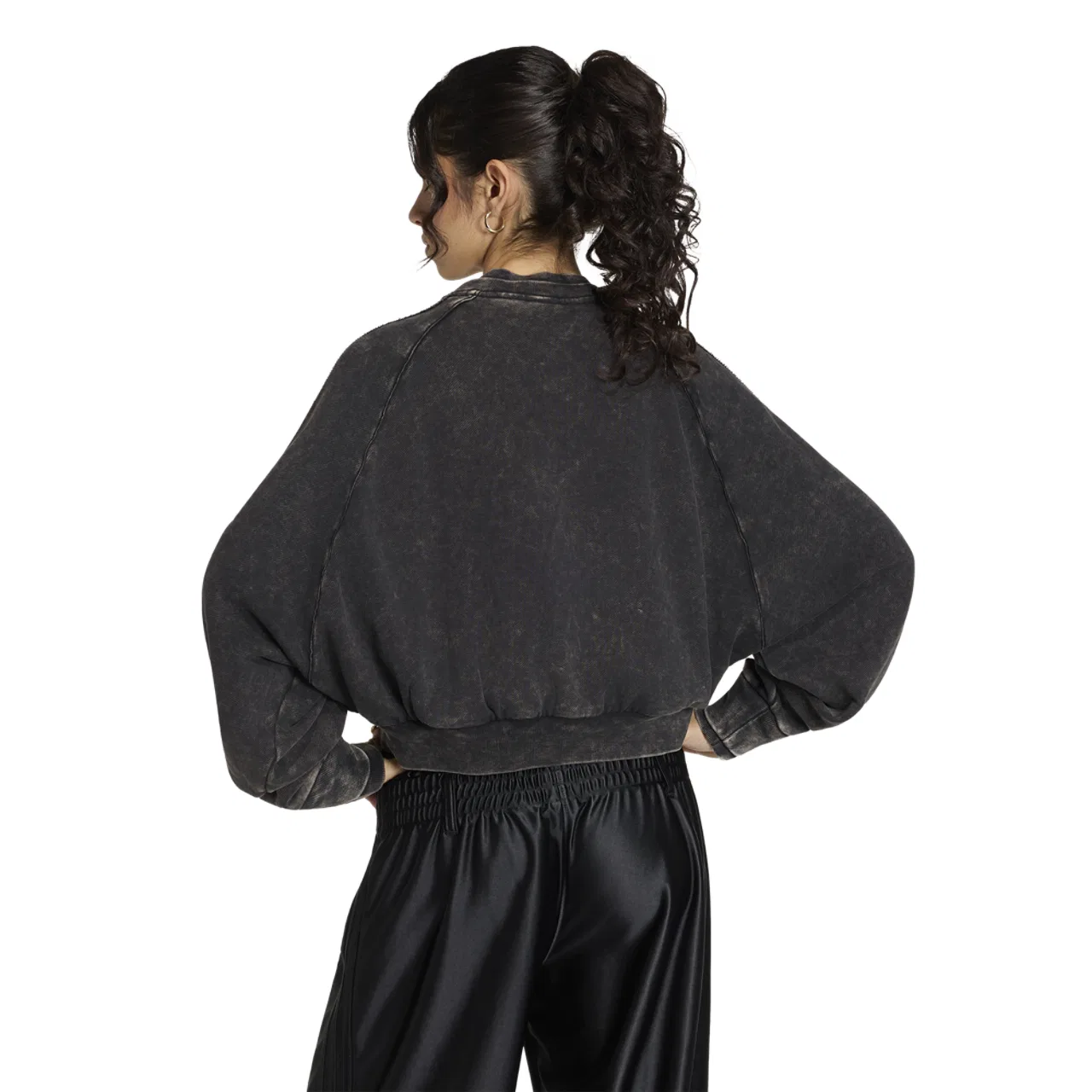 Женская куртка Double Layered Cropped Track Top Adidas, черный — фото 2