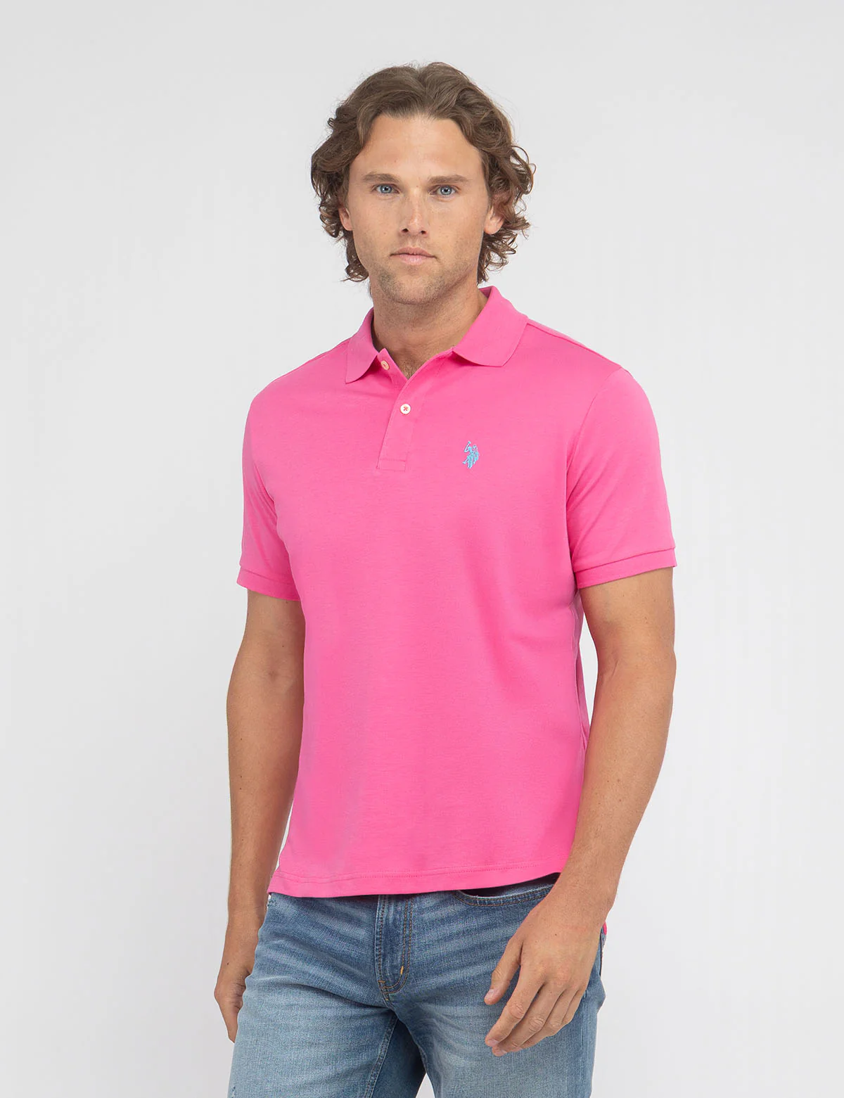 

Футболка-поло U.S. Polo Assn Interlock, розовый
