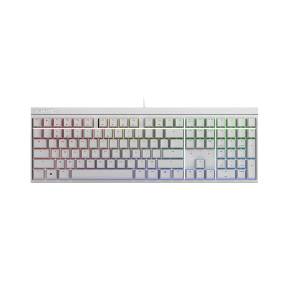 

Игровая клавиатура Cherry MX2.0S RGB, проводная, Cherry MX Blue, белый