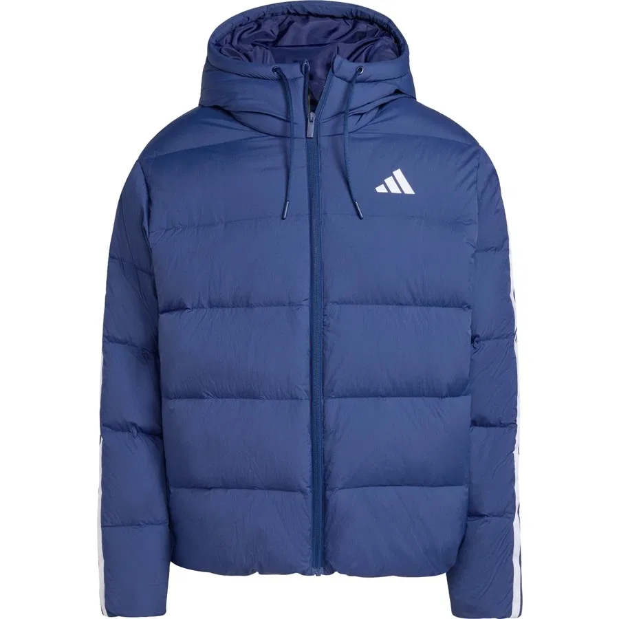Мужская куртка-пуховик с капюшоном Climawarm 3-Stripes Puffer Down Hooded Jacket adidas, Темно-синий — фото 3