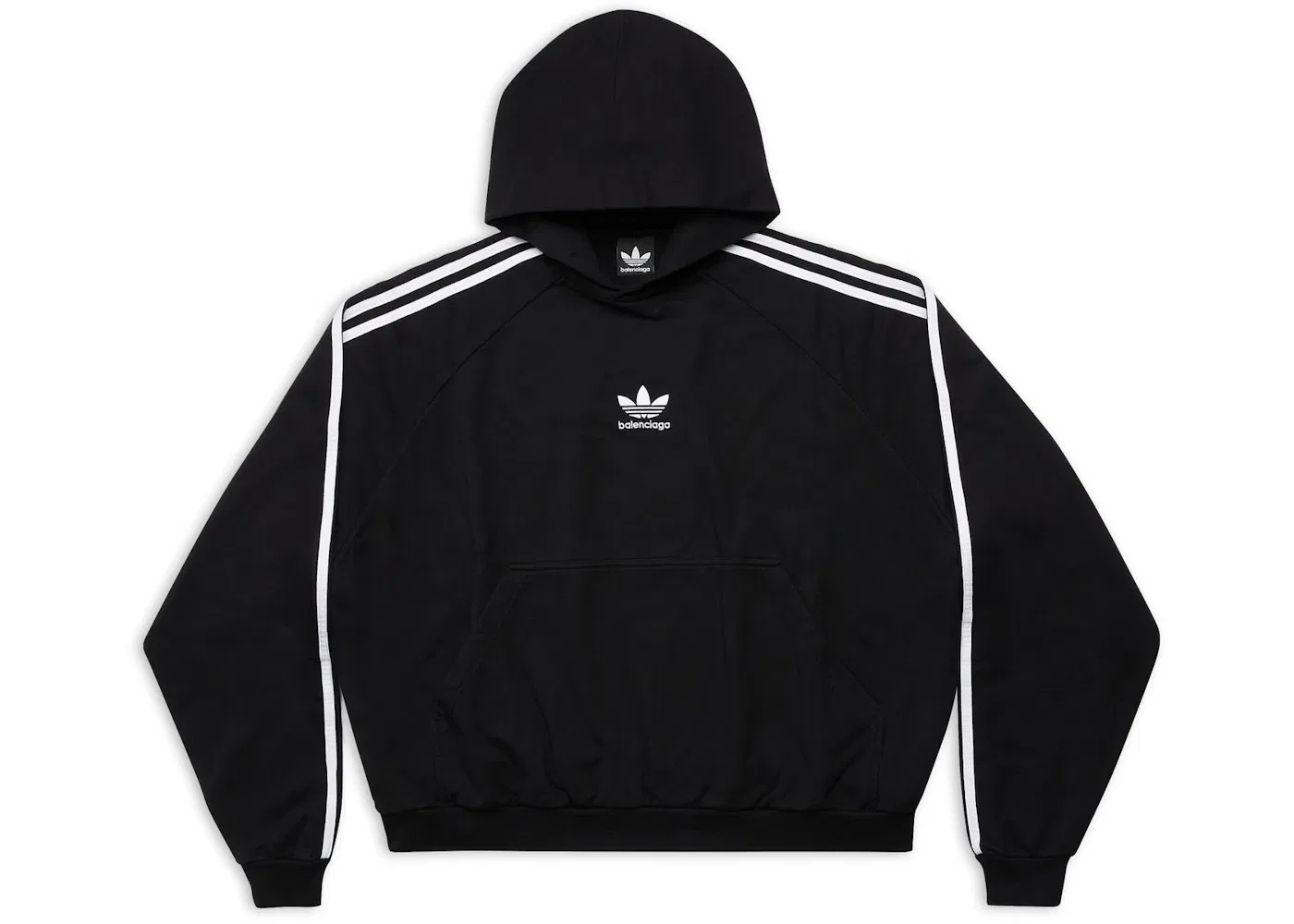 Унисекс худи оверсайз с принтом Balenciaga x Adidas Fit, Black