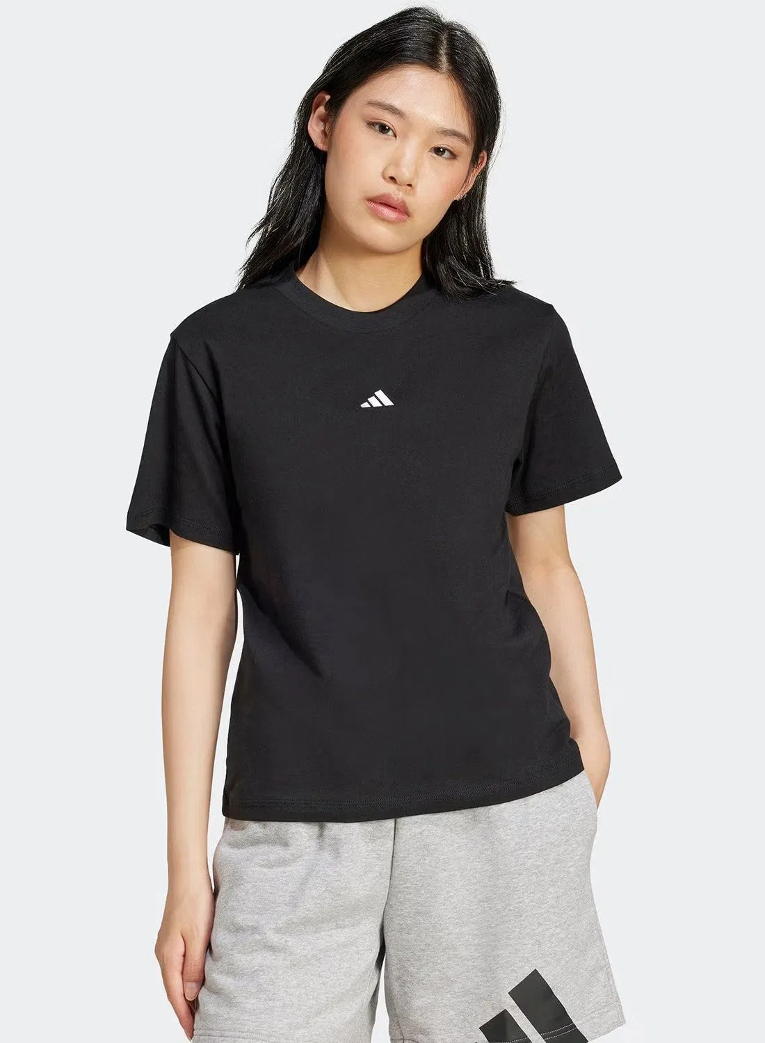 Футболка хлопковая Essentials small logo Adidas, черный