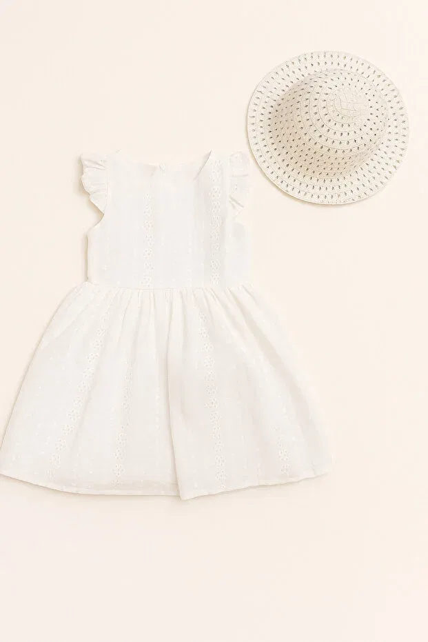 Детское платье для девочек с вышивкой Esila Kids, Ecru — фото 2