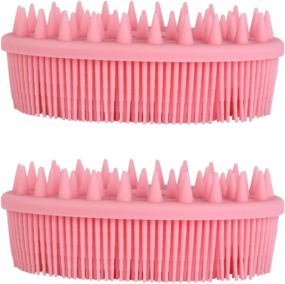 Набор силиконовых щеток для тела, массажные, SOLUSTRE, 2 шт, 12.5x8x4.5 см, 225 г, Rosa