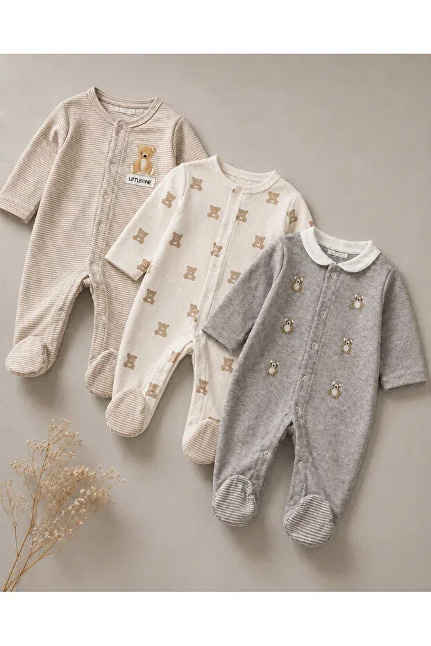 Детский комбинезон для девочек хлопковый 3-предметный комплект My Babies Label, Mix