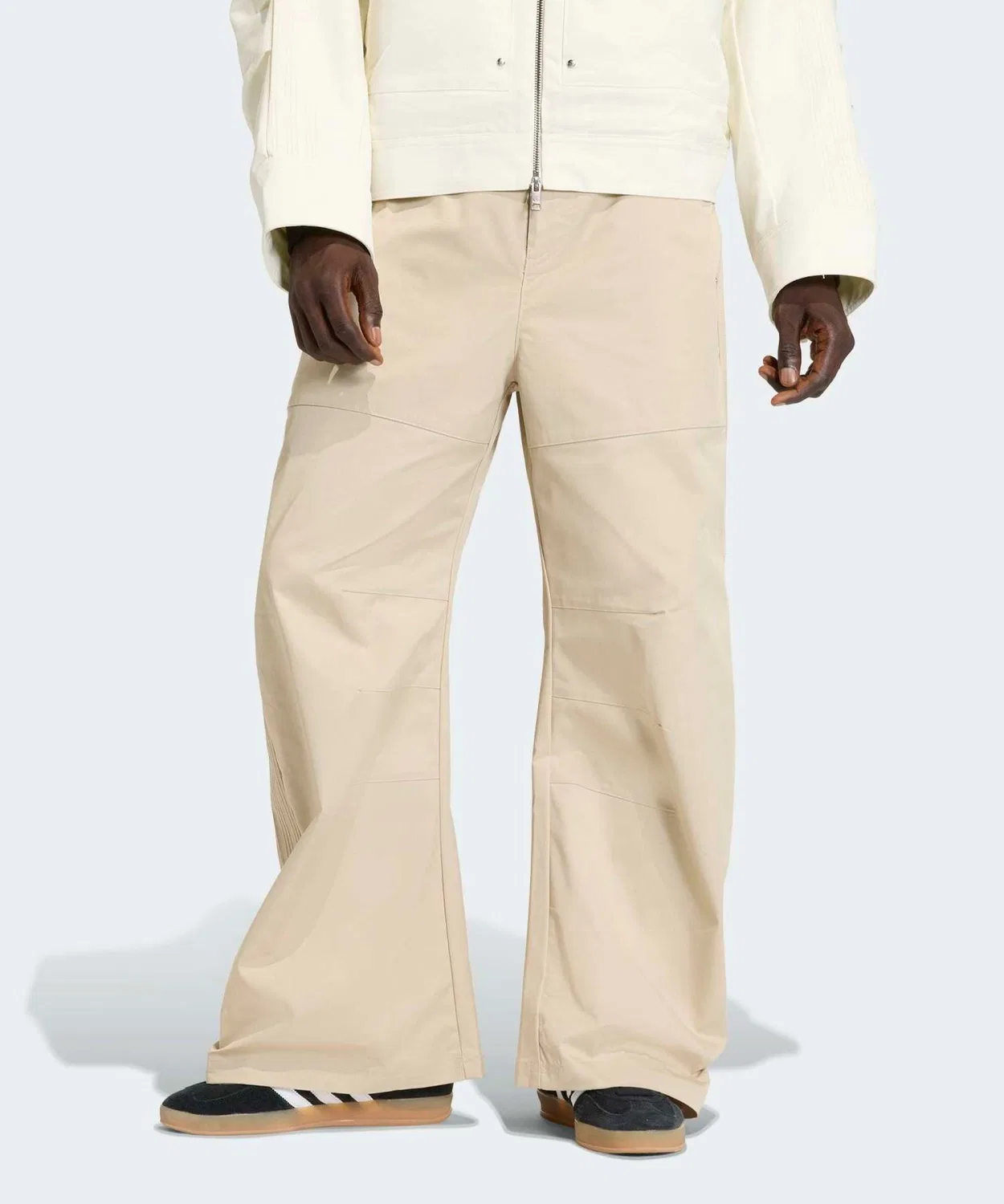 Мужские широкие брюки из твила Adidas Originals, Beige