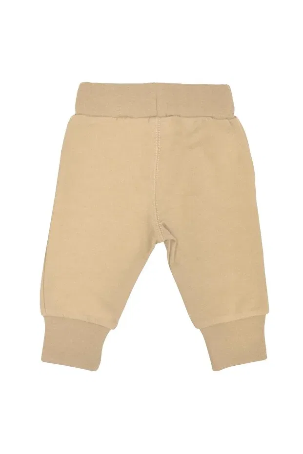 Детские спортивные штаны для девочек с эластичным манжетом Organickid, Beige — фото 3
