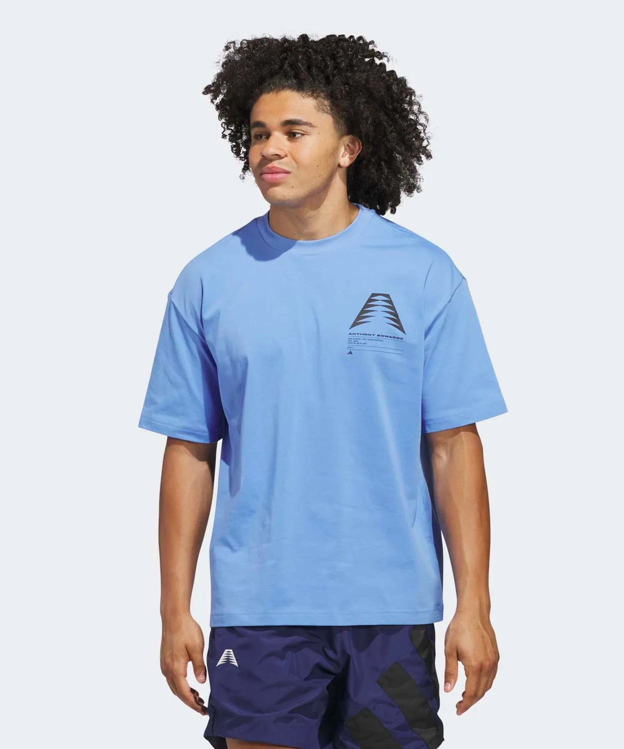 Мужское футболка с принтом Anthony Edwards GFX Schematic Adidas, Blue