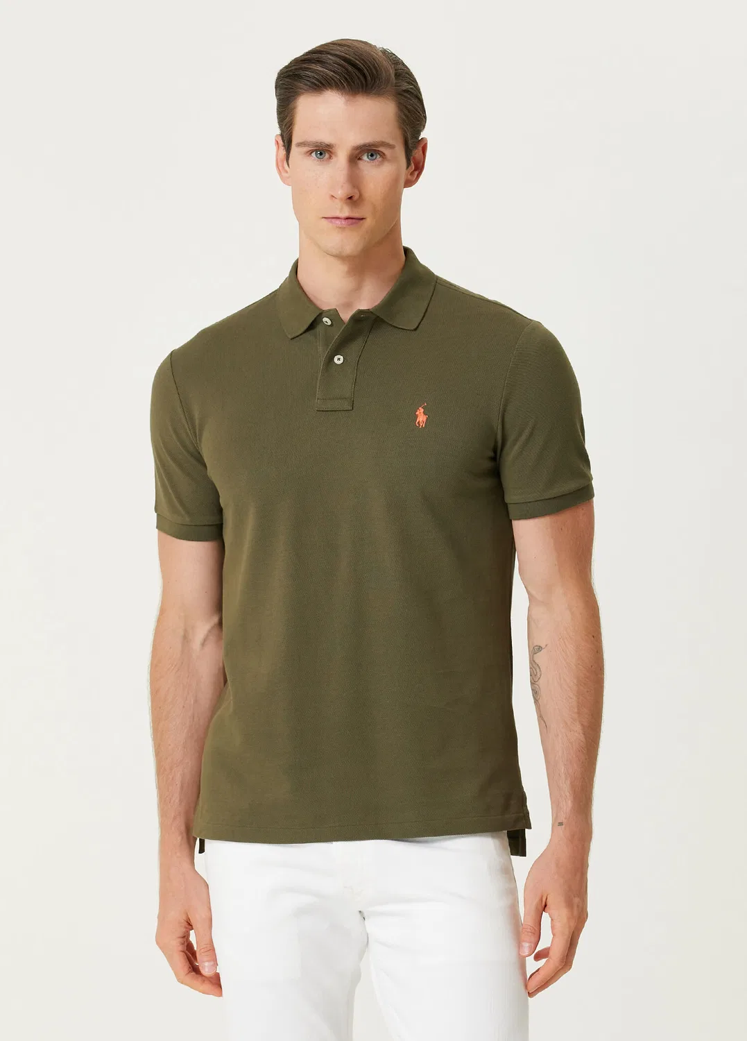 Поло Polo Ralph Lauren Slim Fit, dark khaki