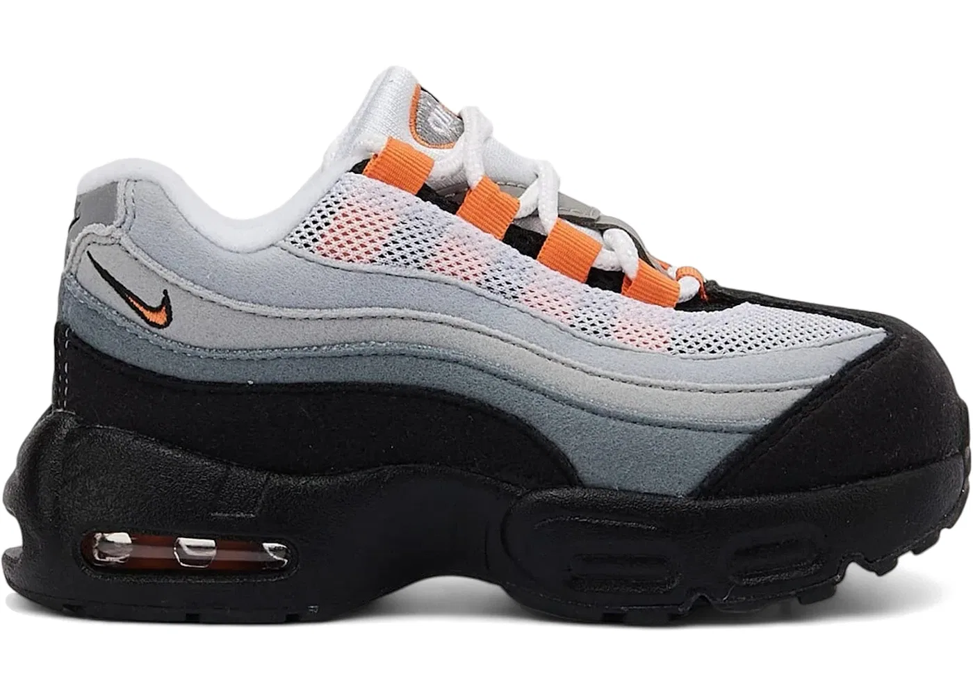 Детские кроссовки lifestyle Air Max 95 OG Nike, White/Bright Mandarin/Wolf Grey/Light Smoke Grey/Black