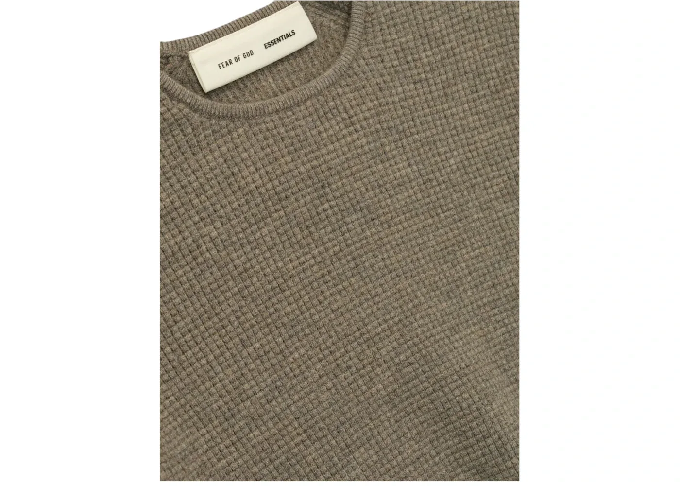Женская футболка с длинным рукавом из вафли Fear of God Essentials, Homestead Heather — фото 3