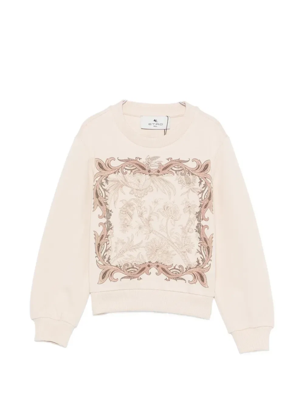Свитшот с принтом пейсли Etro Kids, бежевый