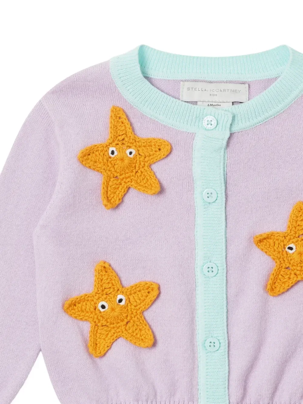 Кардиган со звездным узором Stella McCartney Kids, фиолетовый — фото 3