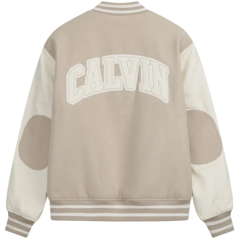 Мужская бейсбольная куртка с воротником Calvin Klein, PED-Khaki — фото 4