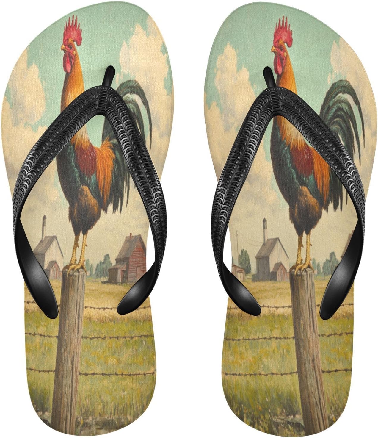 

Женские и мужские пляжные шлепанцы Rooster Farm бежевого цвета, резиновые, с противоскользящей подошвой, для душа и летней ходьбы Sinestour