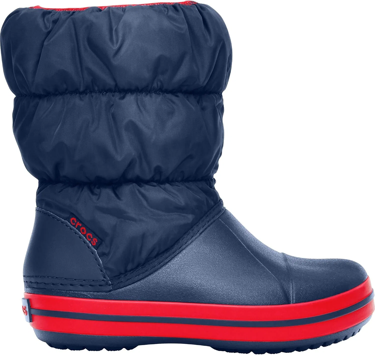 Детские зимние сапоги для девочек Winter Puff Crocs, Navy/Red — фото 2