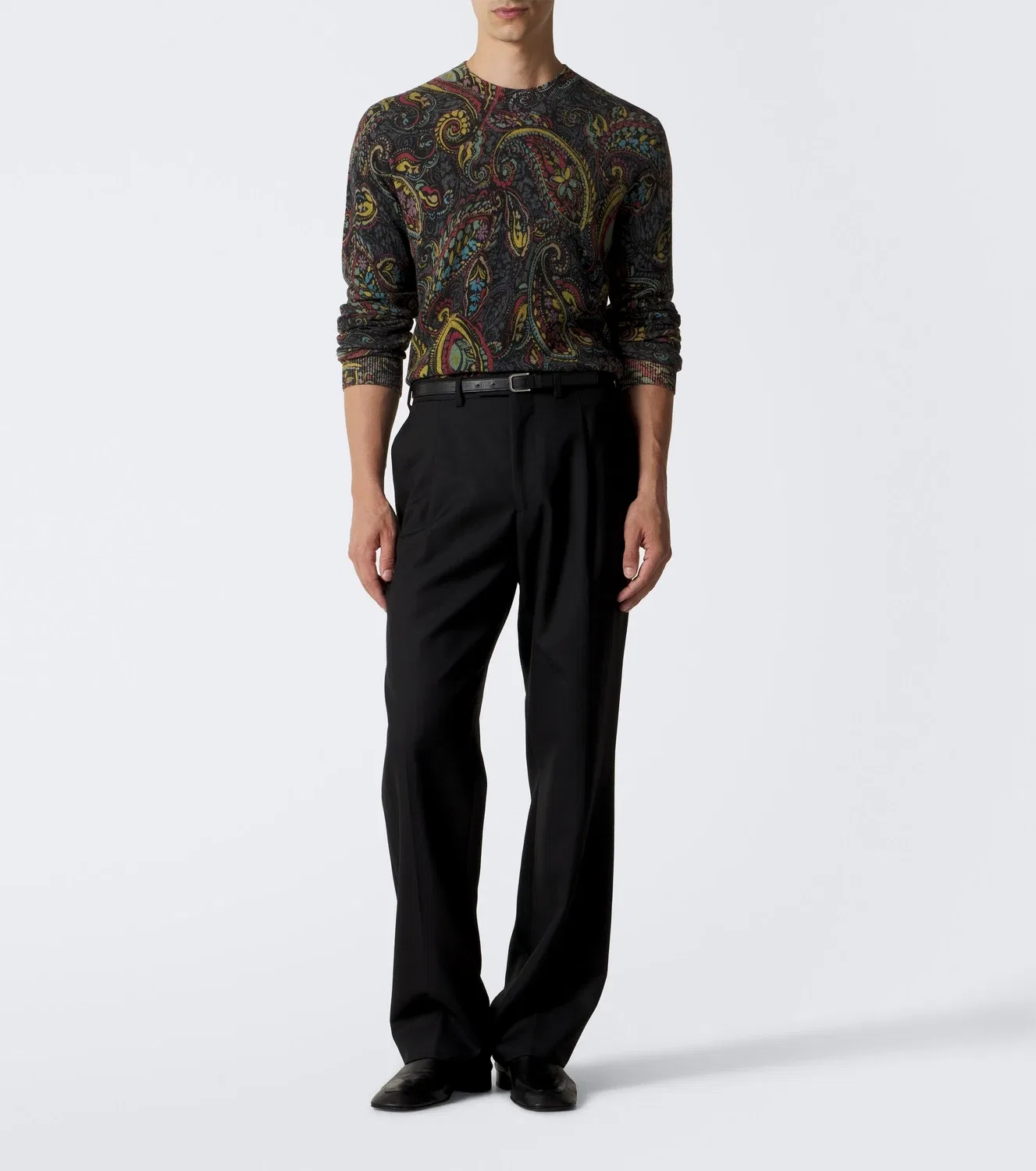 Свитер шерстяной с узором пейсли Etro, мультиколор — фото 2