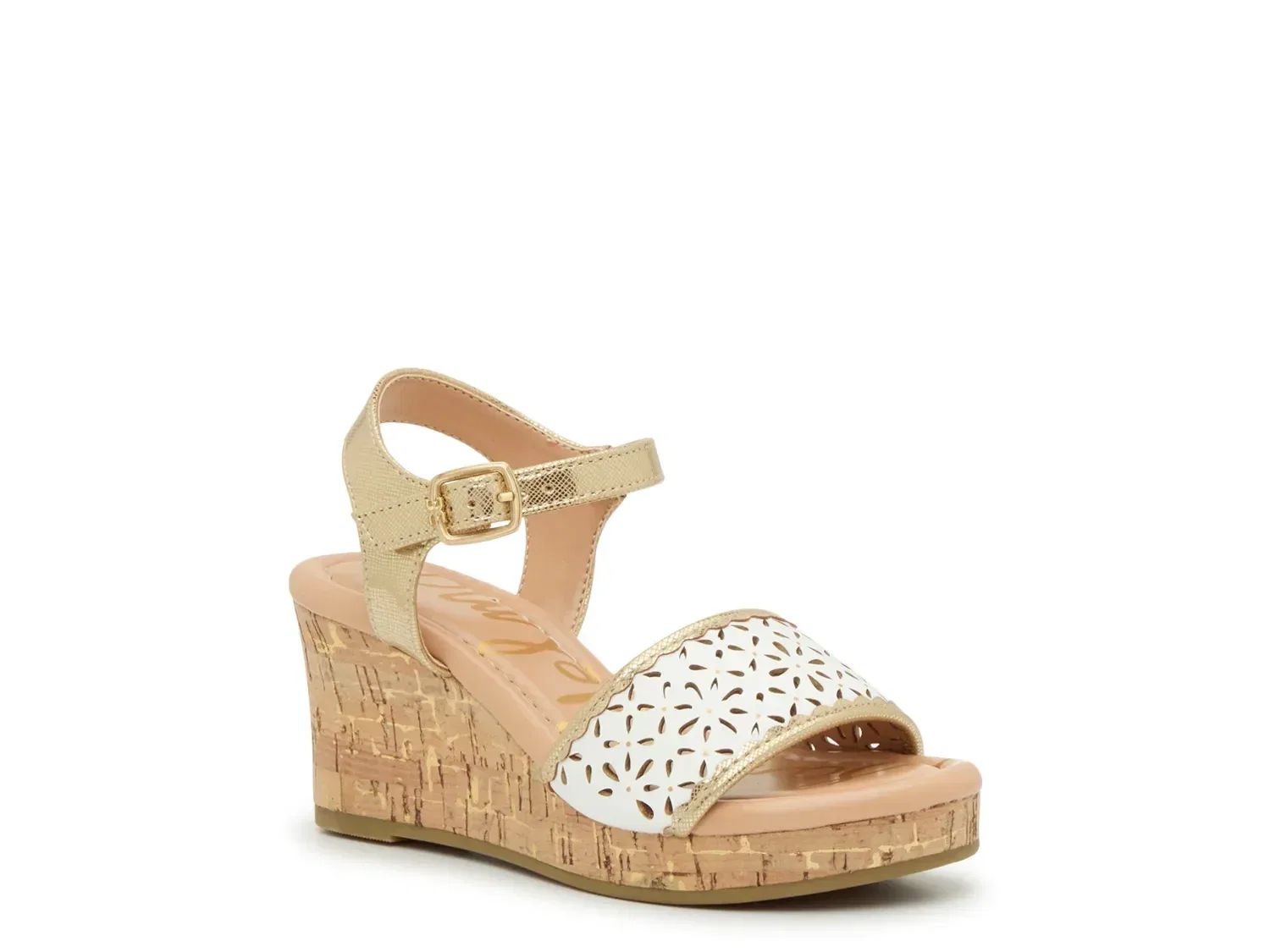 Сандалии на танкетке Lucia, Gold Metallic/White, Sam Edelman