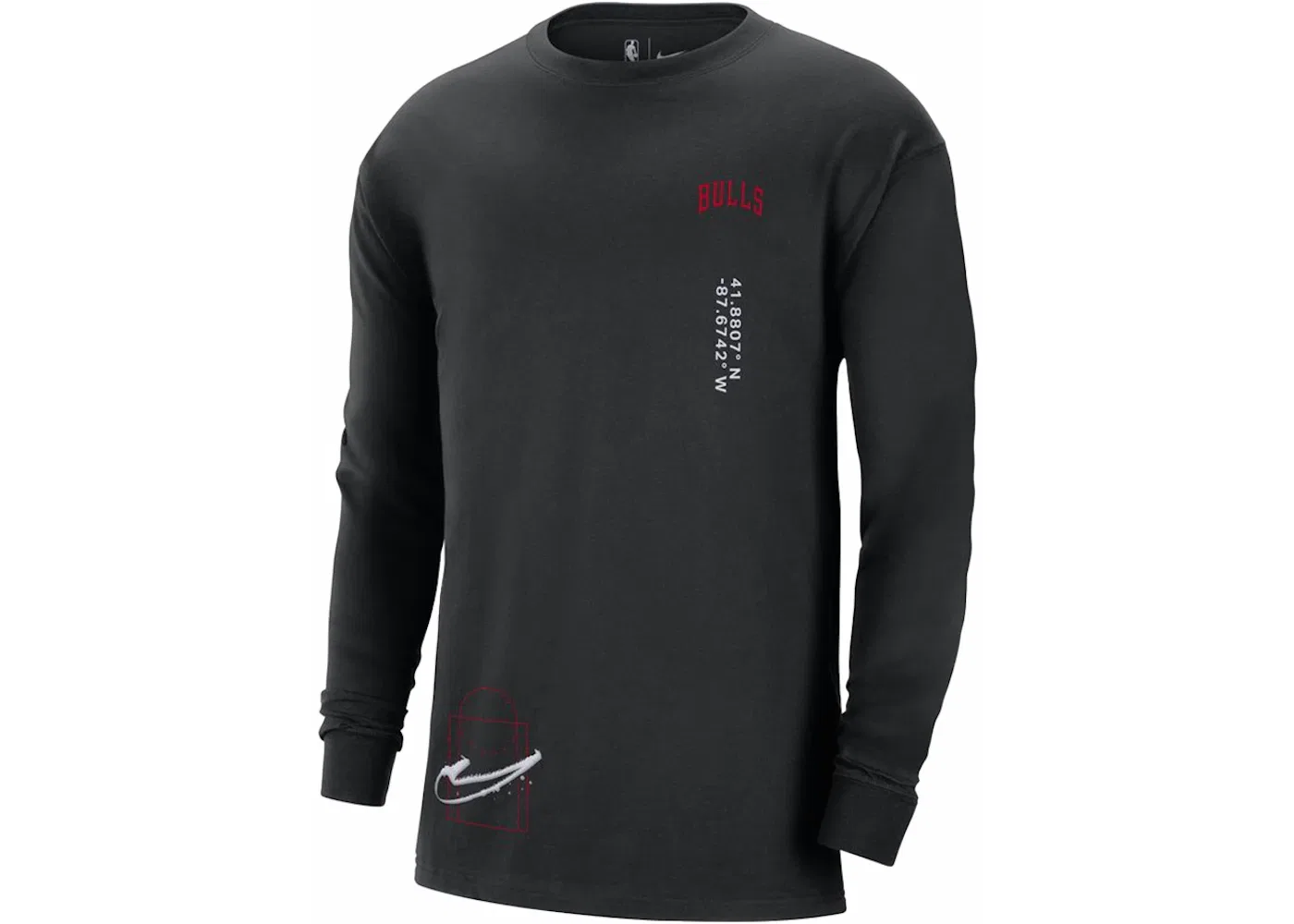 Мужская футболка с длинным рукавом Chicago Bulls Nike, черный