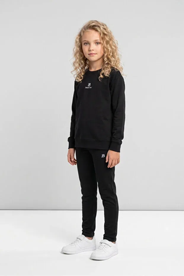 Детский спортивный костюм для девочек из флиса Black One, Black — фото 3