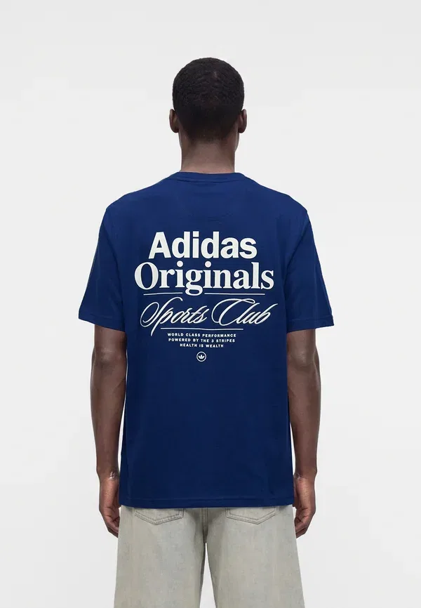 Футболка Sportclub свободного кроя унисекс - футболка с принтом Adidas Originals, темно-синий