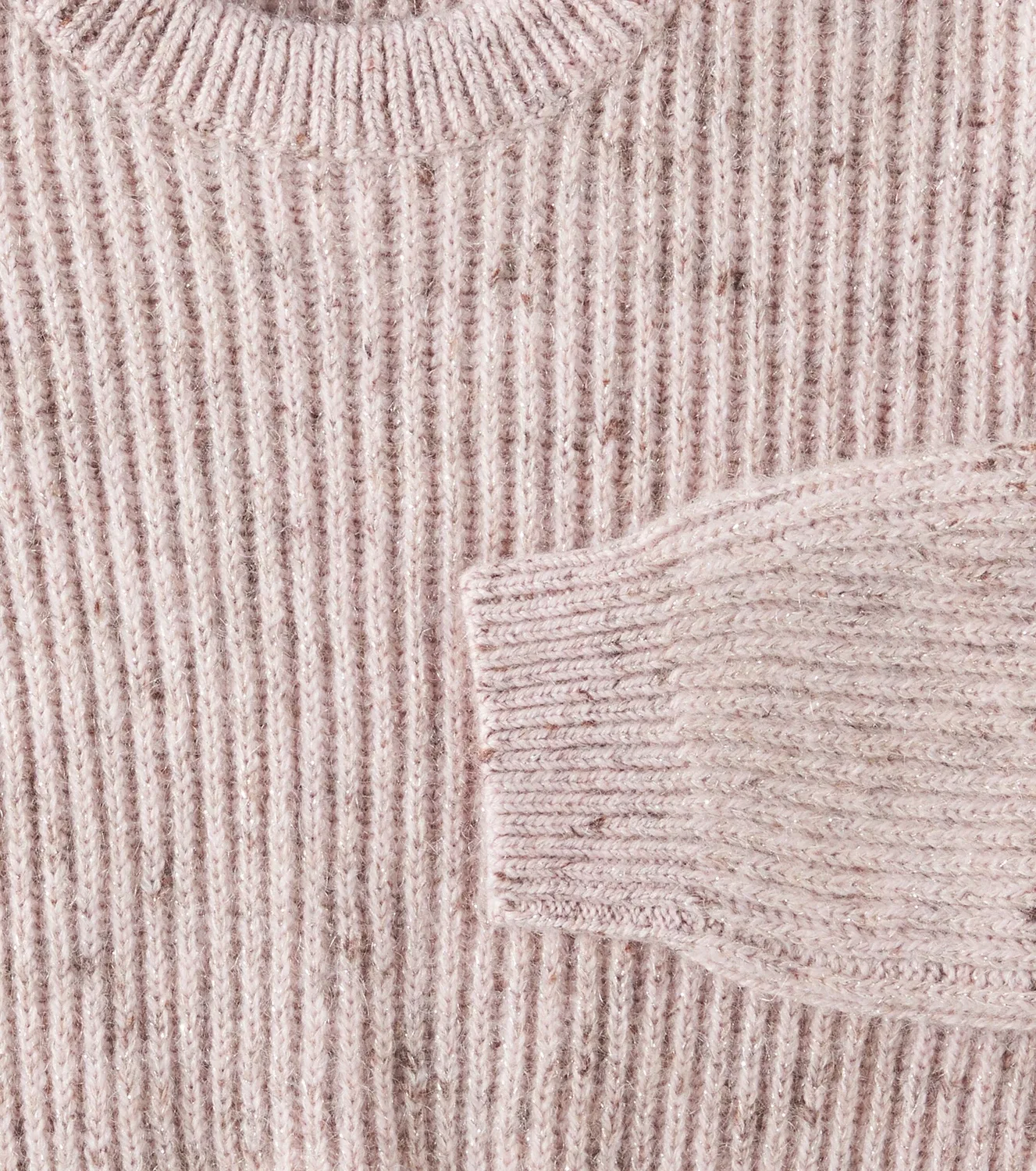 Свитер из твида с добавлением шерсти и мохера Brunello Cucinelli Kids, розовый — фото 3