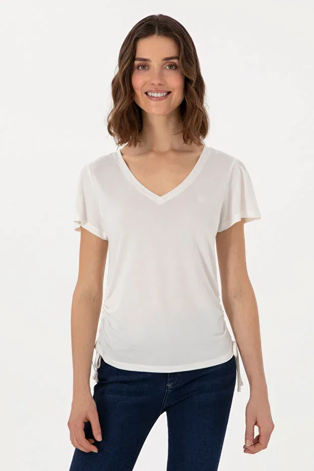 Женская футболка с V-образным вырезом U.S. Polo Assn., Nude Color