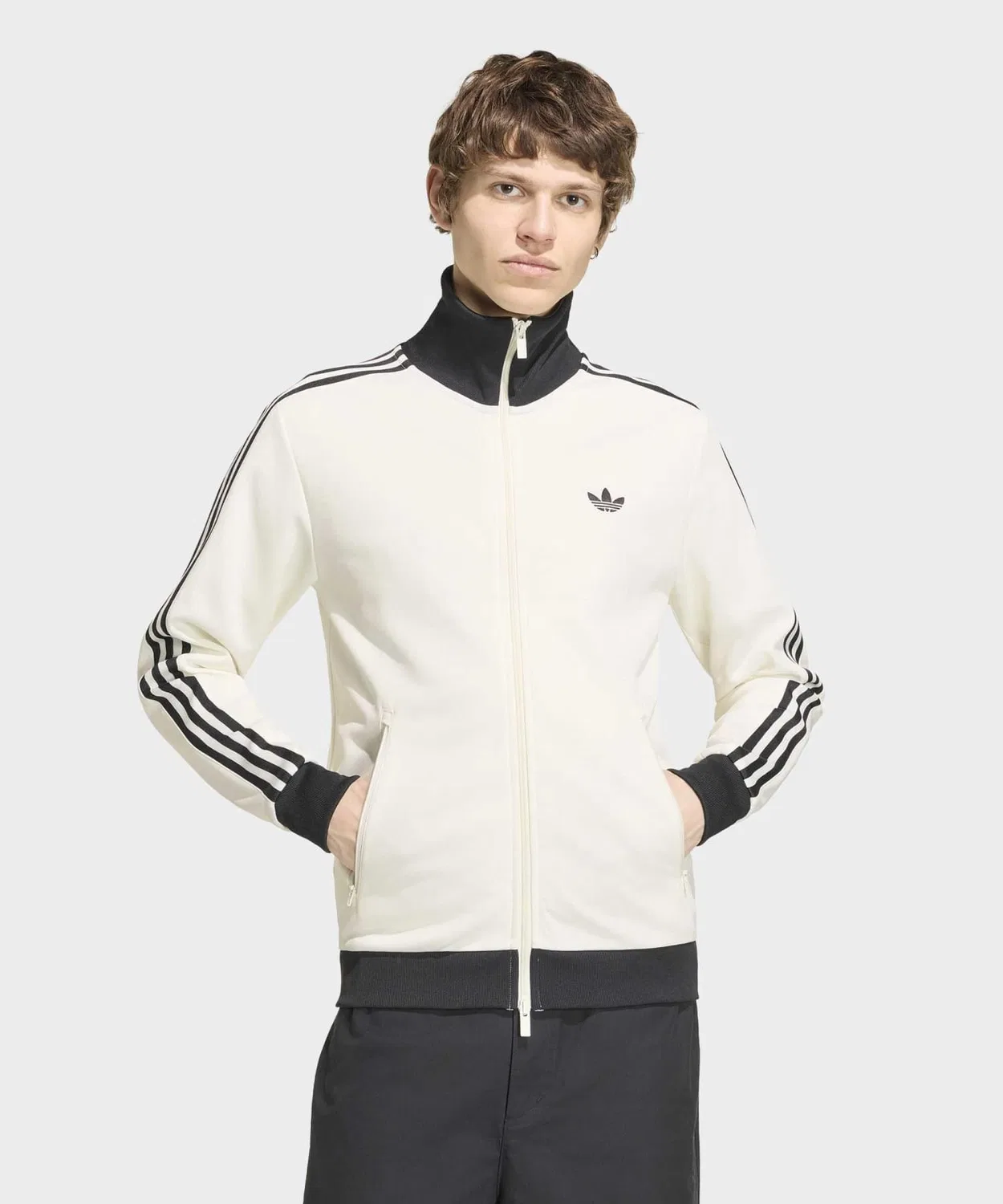 Мужская/Женская куртка-трактор с длинным рукавом модель Classic Track Top Adidas, White