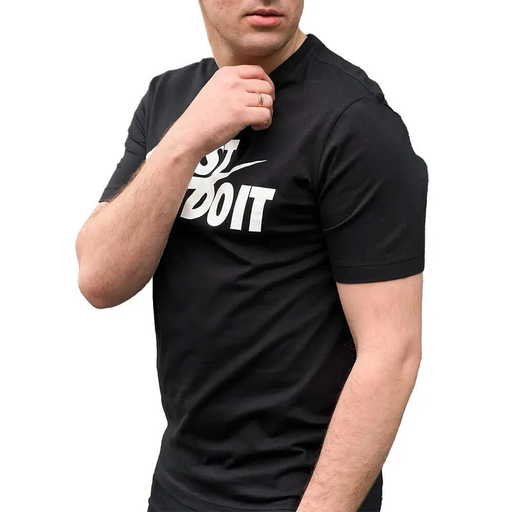 Мужская футболка с принтом Nike M Nsw Tee New Just Do It Swoosh, Цвет: Schwarz — фото 4
