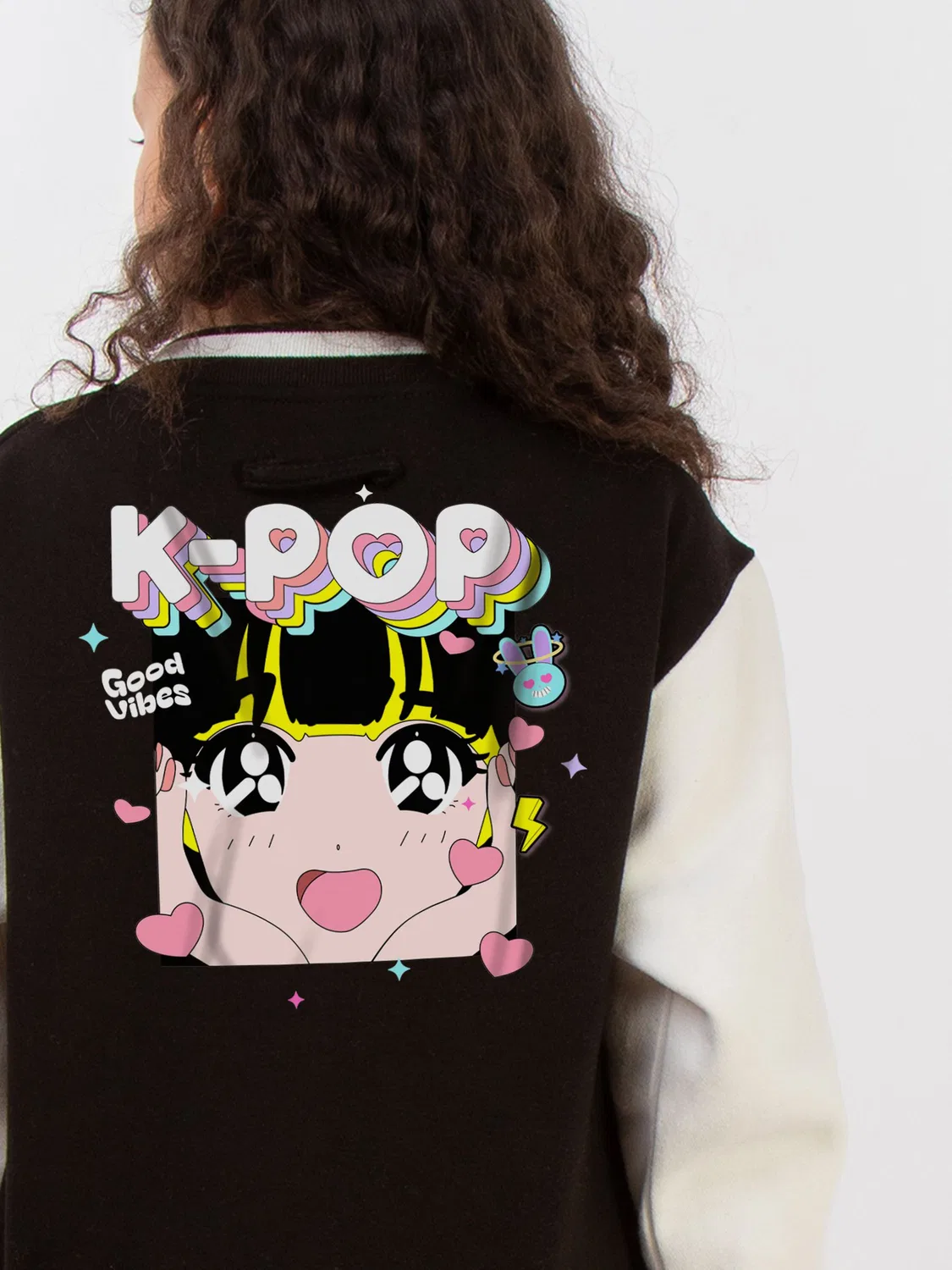 Варсити куртка Kpop Love Rags & Rascals, черный — фото 4