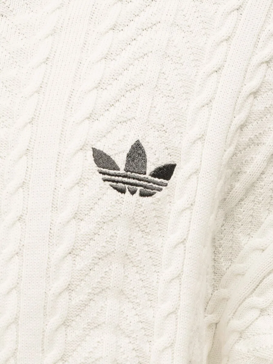 Вязаный кардиган ADIDAS ORIGINALS 'FIREBIRD' белого цвета — фото 3