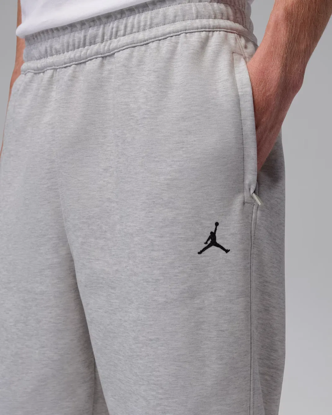 Мужские брюки Dri-FIT Jordan Sport Hoop Fleece, Grey Heather — фото 4