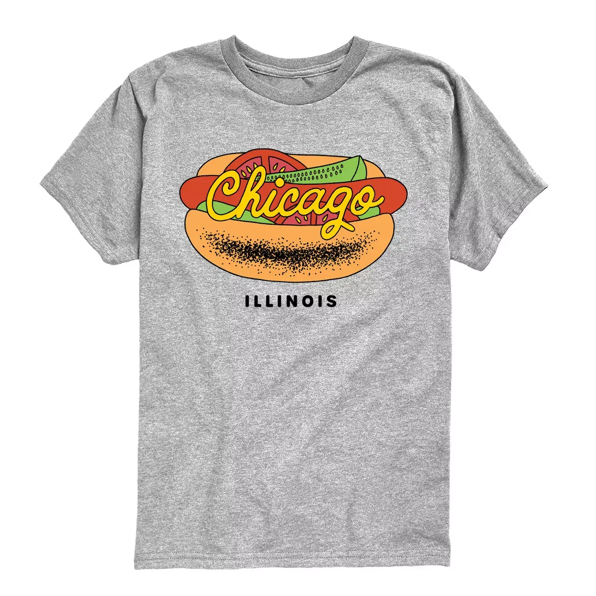 Детская футболка с коротким рукавом с принтом Chicago Dog Instant Message, Athletic Heather