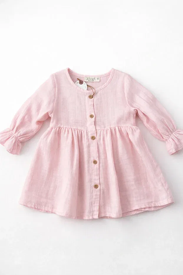 Детское платье для девочек хлопковое Uğur Bebe, Pink — фото 3