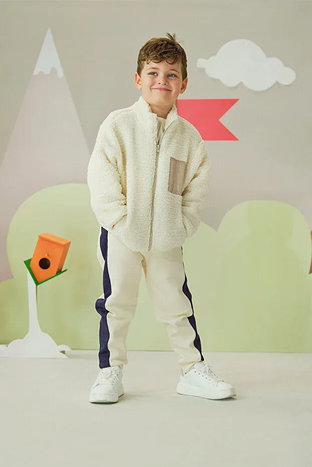 Детский плюшевый кардиган с коротким рукавом Minycenter, Nude Color