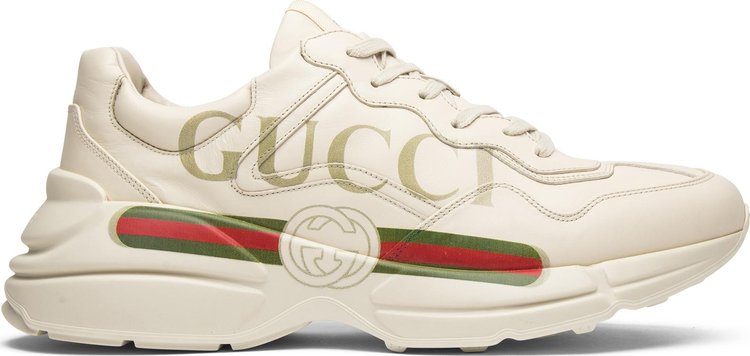 Кроссовки Gucci Rhython Leather Sneaker Logo, белый - фото