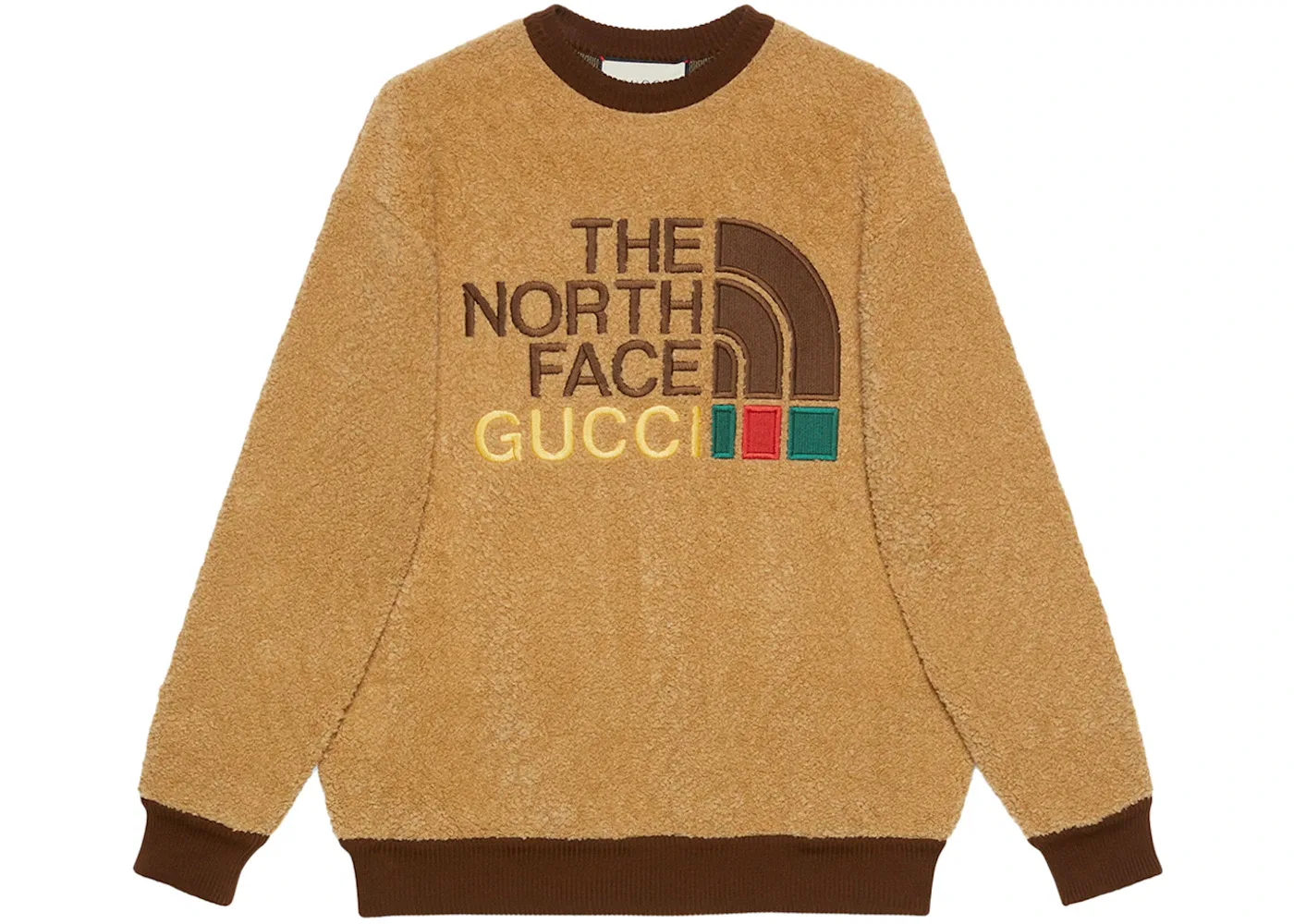 Мужской свитшот из искусственного меха Gucci x The North Face Faux Fur, Brown