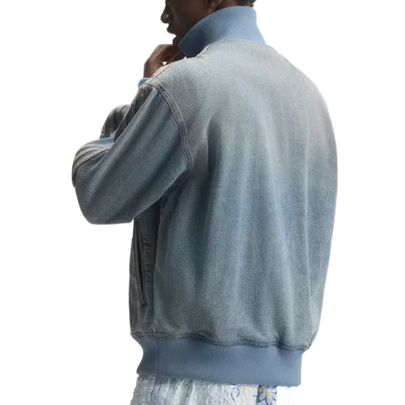 Мужская джинсовая куртка с воротником-стойкой Firebird Denim Adidas Originals, Vintage Blue Denim — фото 4