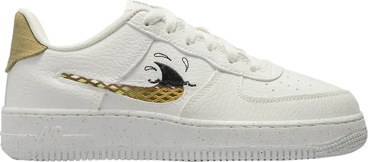 Кроссовки Nike Air Force 1 Low '07 LV8 Next Nature GS 'Sun Club - White Shark's Fin', белый — фото 2