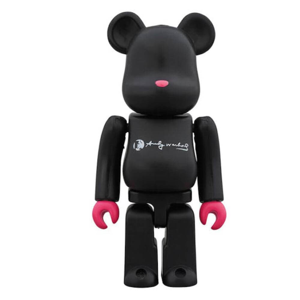 

Фигурка виниловая Bearbrick Andy Warhol DesignerCon 100%, черный/розовый