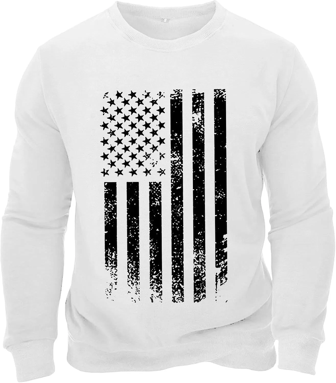 Мужской лонгслив с американским флагом, White