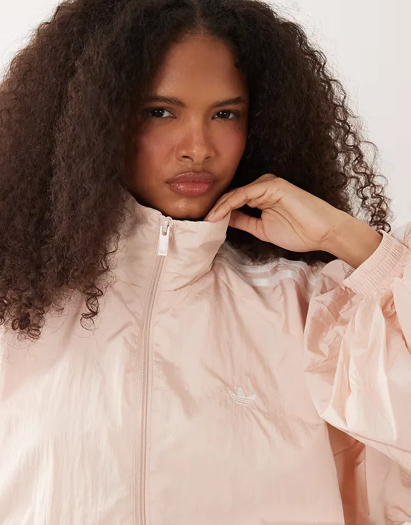Спортивная футболка Adidas Originals из нейлона с рукавами-баллонами, светло-розовый — фото 3