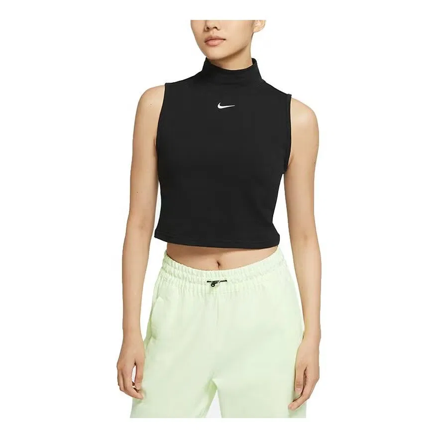Жилет трикотажный с вышитым логотипом Sportswear Collection Essentials Nike, черный